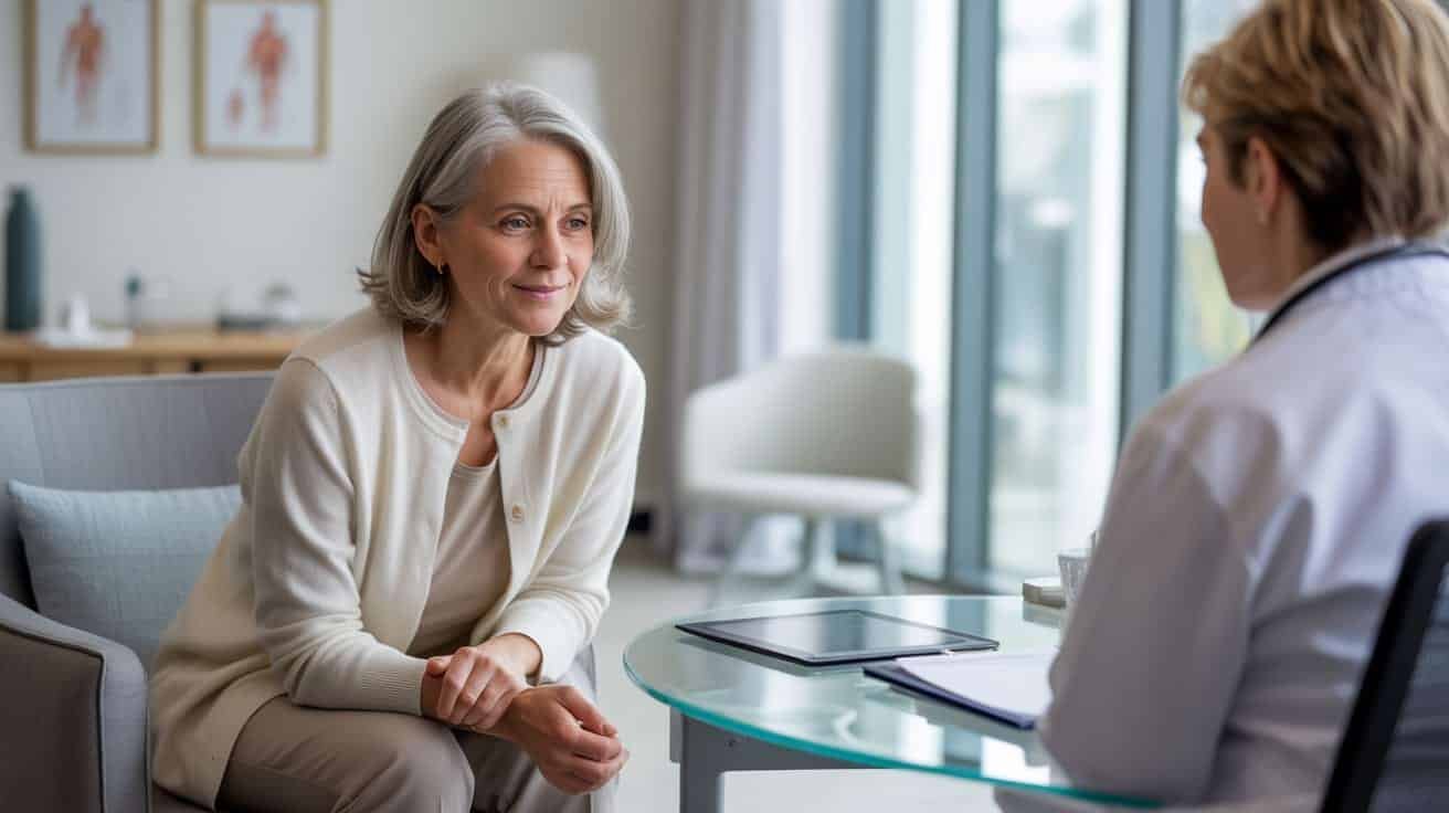 A patient consulting with an orthopaedic specialist about Arthrosamid injection treatment in London
