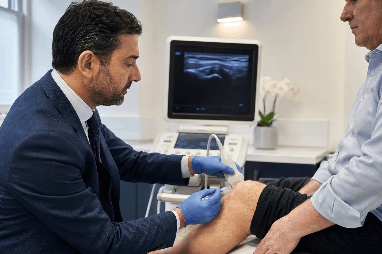 Before and after mobility comparison of knee osteoarthritis patient treated with Arthrosamid injection in London