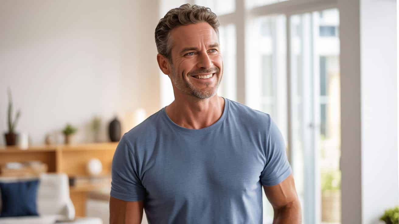 Happy man after taking P Shot Treatment