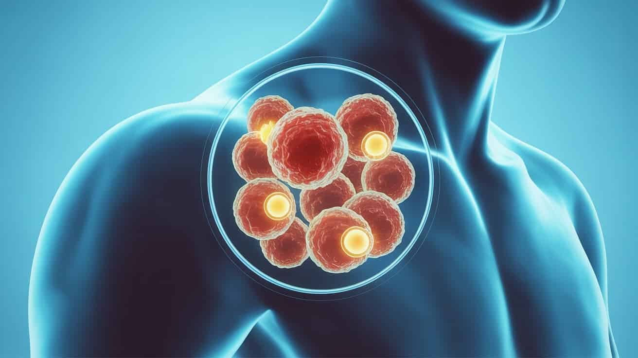 Medical illustration showing platelet rich plasma growth factors used in P-Shot priapus shot treatment