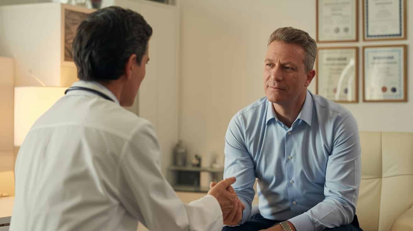 Man consulting doctor about P Shot London