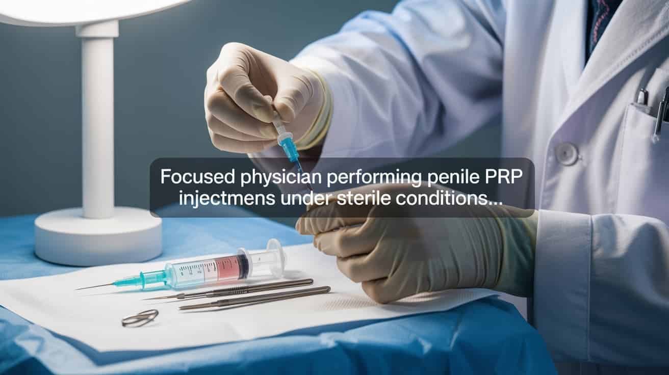 Physician performing P-Shot PRP injection using sterile technique in a clinical setting